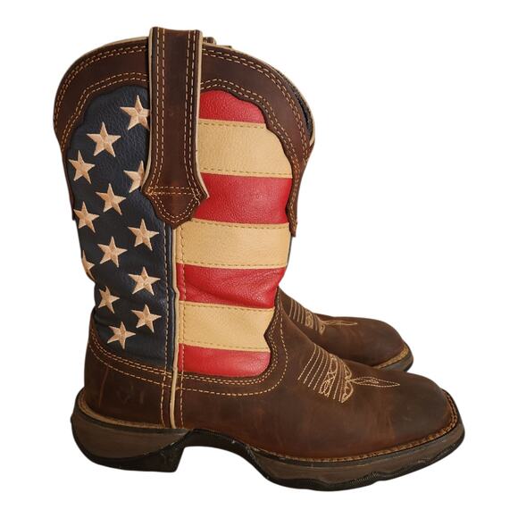 Durango Lady Rebel Patriotic American Flag Stars Stripe Pull-On Western Boot 6.5 - Picture 2 of 9